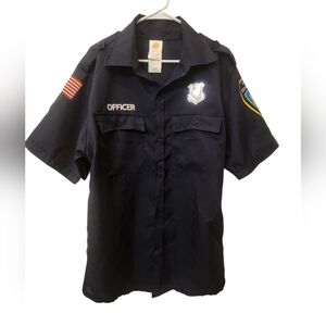 Rubie's Costumes Navy Blue Officer Uniform Shirt Size Large